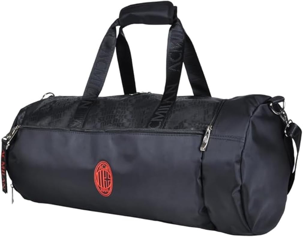Borsone Milan Ufficiale Nero per Palestra Piscina Viaggi Sport Tempo Libero - Borsa Sportiva Milan Ufficiale Enzo Castellano per Tifoso Rossonero BORSO4MI20
