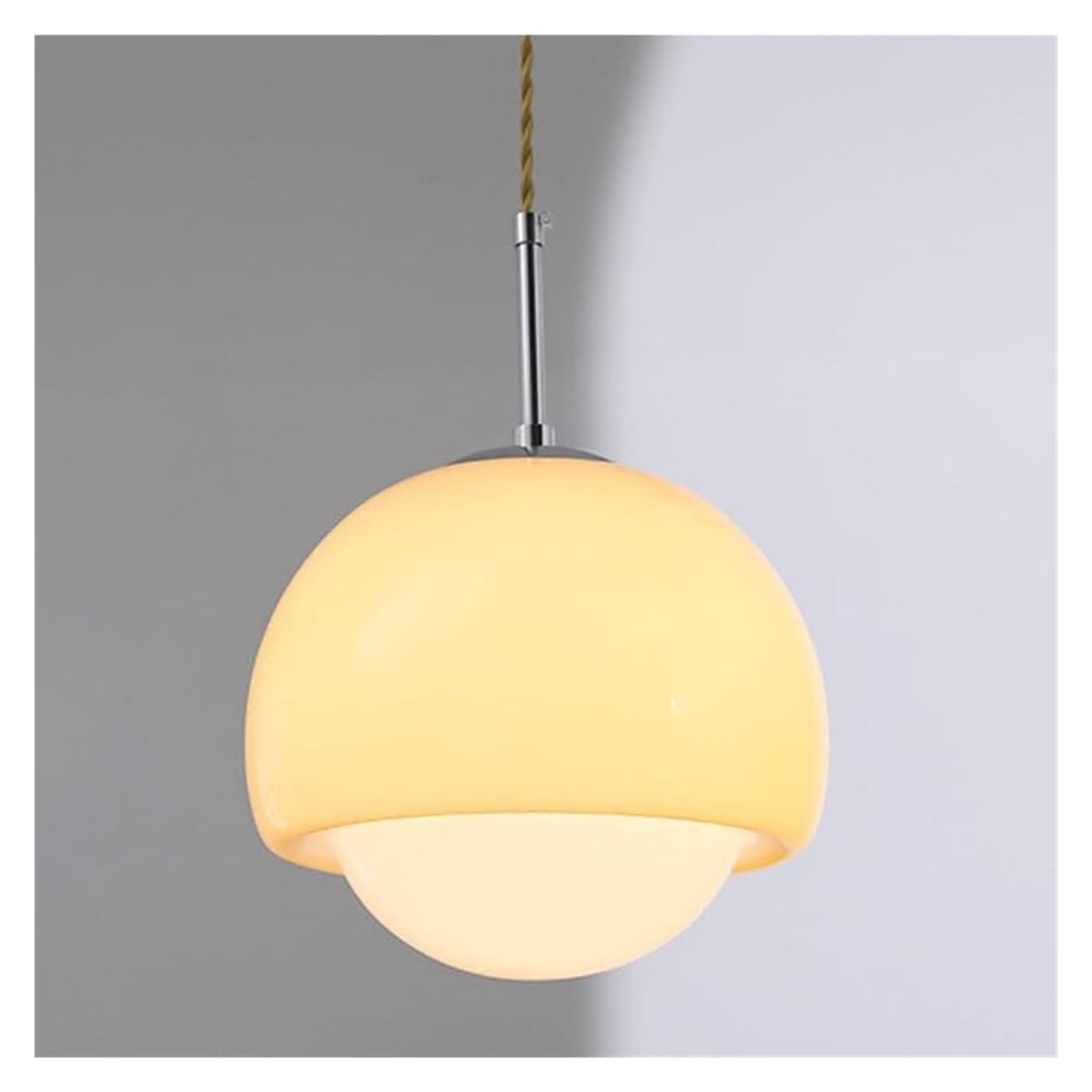 KHUKHU Glass Orange Sphere Pendant Light – Modern Ceiling Fixture Chandelier, Handcrafted for Dining Room & Bedroom Home Decor