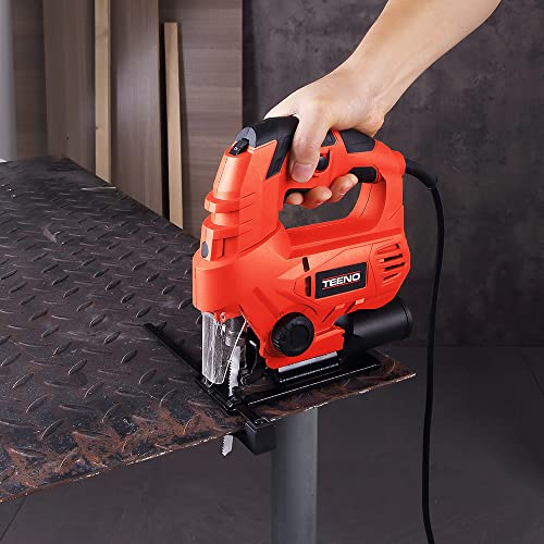 Teeno Stichsäge, Elektro-Stichsäge TEENO 600W, 6 einstellbare Geschwindigkeiten,Schnitttiefe Holz 65 mm, Metall 8 mm… – Bild 6