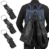 Nogeqi 3 Stück Add a Bag Gepäckgurte, Rucksack Jackenhalter, Machen Sie Ihre Hände Frei, Luggage Hook Kofferhaken, Verstellbare Jacket Gripper, Reisezubehör zum Verbinden von Gepäck oder Rucksack