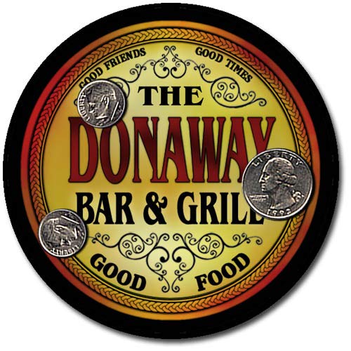 Donaway Bar & Grill Custom Neoprene Rubber Drink Coasters - 4 pcs