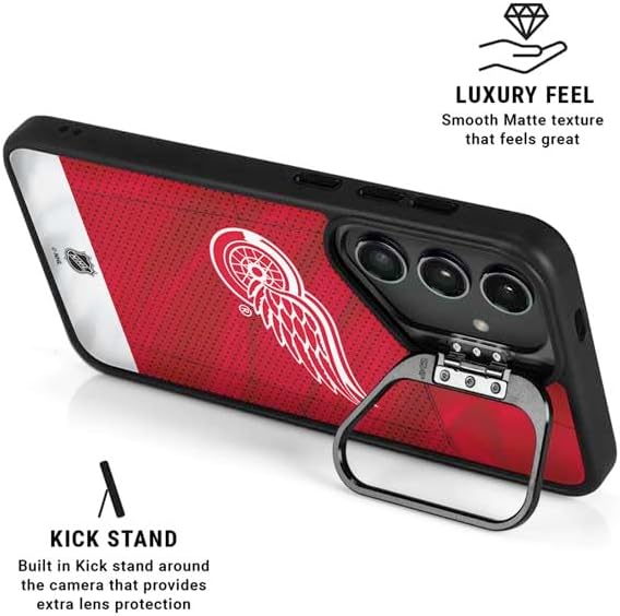 Skinit Kickstand Phone Case Compatible with Galaxy S25 - Officially Licensed NHL Detroit Red Wings Home Jersey Design