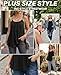 7th Element Plus Size Tank Tops for Womens Camisoles Cami Loose Fit Sleeveless Summer Dressy Shirts Blouse 2026(Black,2X)