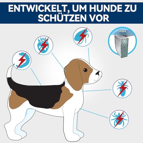 Zeckenhalsband für Hunde Verstellbares | Zeckenschutz bis zu 12 Monate | 100% Natürliche Ätherische Öle Flohhalsband Hunde| Geeignet für Große, Mittelgroße und Kleine Hunde | Wasserfest (65cm)