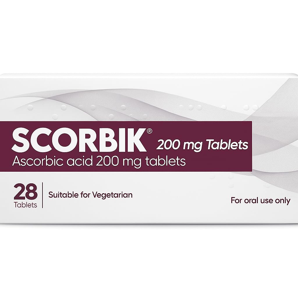 Ascorbic Acid Vitamin C Tablets | 200mg High-Potency | Immune Support, Antioxidant & Collagen Booster | 28 Count