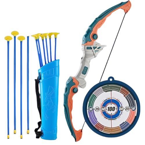 Eiuuiojアーチェリーフルセットエントリーシューティングクロスボウターゲット吸盤アウトドアボーイ伝統的な子供用弓矢おもちゃセットアウトドアスポーツおもちゃ (オレンジ色)