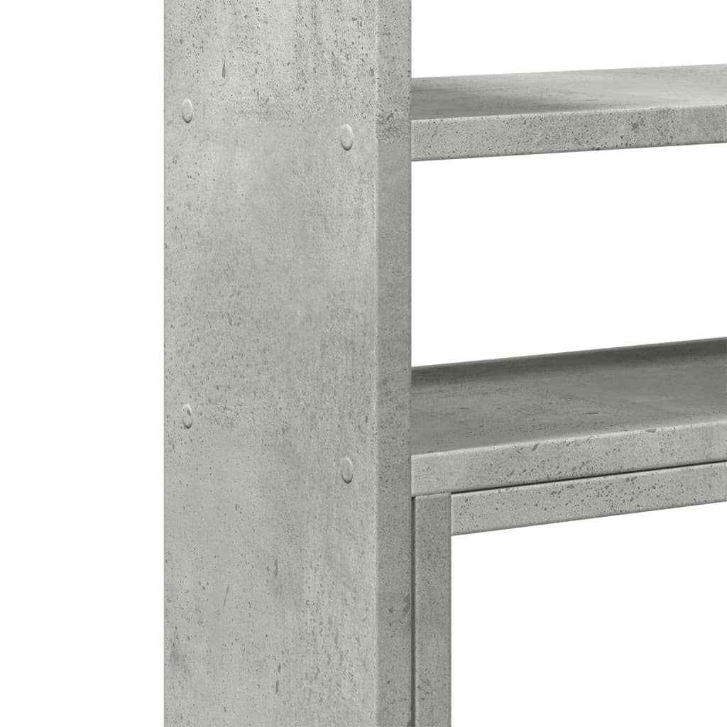 Organizer da scrivania regolabile in legno grigio cemento, 40 x 17 x 41 cm, per ufficio, computer portatile, supporto ergonomico, salvaspazio, stabile, versatile, utilizzabile in casa
