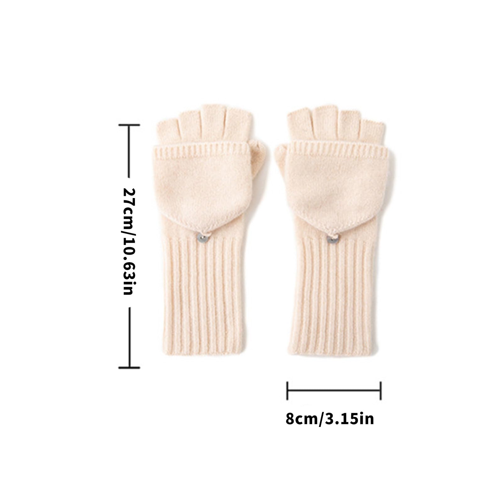 Guantes de invierno unisex de mezcla de lana, medio dedo con parte superior enrollable, para ciclismo al aire libre, accesorio de mano, accesorio de invierno, diseño unisex, mezcla de lana de