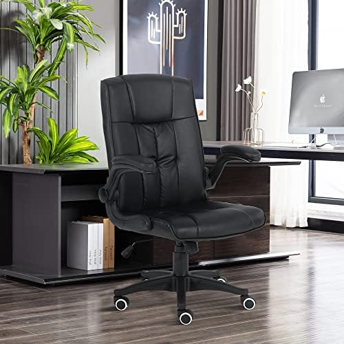 Millhouse Executive Office Chair with Flip-up Armrest, Durable and Stable, Height Adjustable X2737 (Midnight Black)