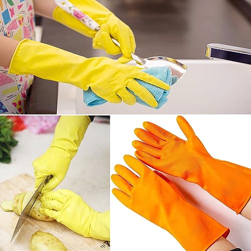 Miniatura 6 de Floatdream 6 Pares Guantes Reutilizables Para Lavar Platos, Guantes De Limpieza, Guantes Para El Hogar Y La Cocina, Para Tareas Domésticas, Limpieza, Lavandería, Lavado De Autos, Pintura, Jardinería