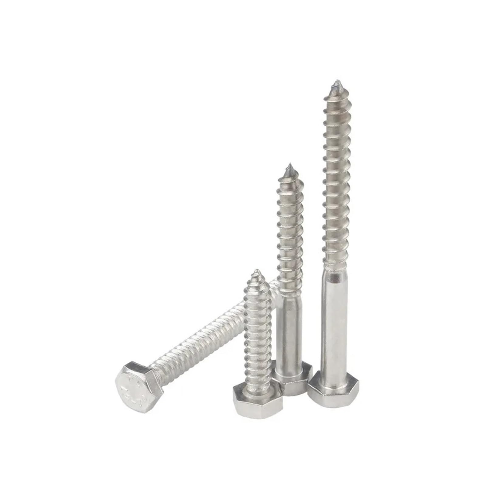 Bulloni for legno autofilettanti a testa esagonale in acciaio inossidabile M6 / M8 M10 M12 304 Lunghezza 90~200 mm(M10x140mm-(3Pcs))