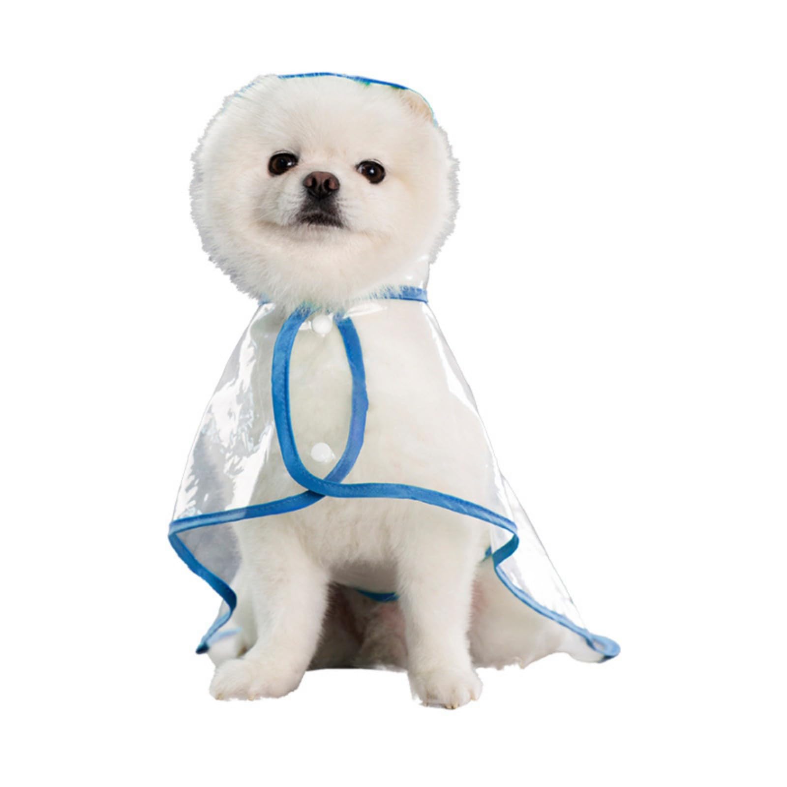 Waterproof Clear Dog Raincoat with Hood, Transparent Pet Rain Jacket Poncho, Windproof Lightweight Rainwear, Adjustable Straps, Reflective Trim for Small Dogs Puppies Cats Outdoor Walks (3)