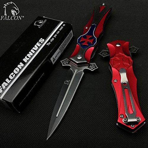 8" Tactical Style Cross Folding Knife, Pocket Knife for Fishing, Camping, Daily Uses