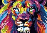 SHUAXIN [Without Frame] DIY Oil Painting,Paint by Number Kit for Adult Kids Beginner - Colorful Lion...