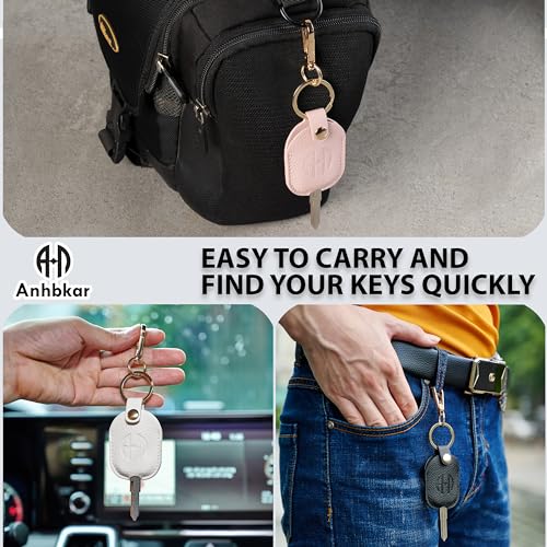 Image of Leather Keys Sleeve for Broken Car Key Loop Replacement - Cute Keychain Cover - Protector, Holder for Men & Women