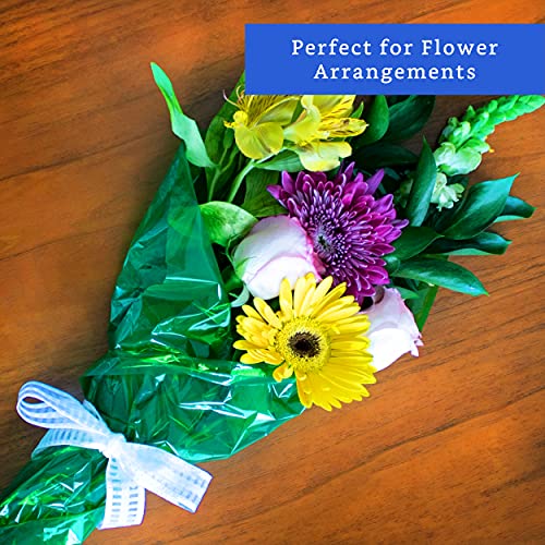 Rolo de papel celofane verde de 61 m (40,6 cm x 61 m) - rolo de celofane verde - papel transparente