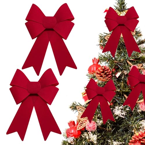 Rote Schleifen Weihnachten, 2 Stück Weihnachtsbaum Deko Schleife,...