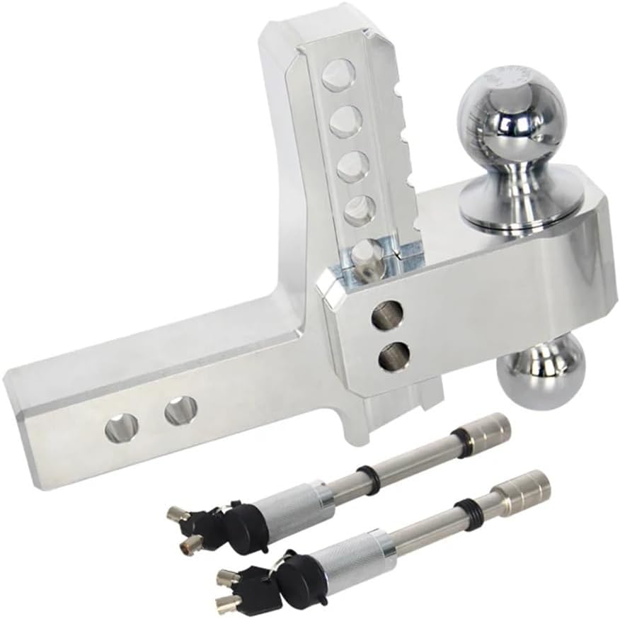 OUTMX Refit Tow Hook Parts Accessories Adjustable 2-5/16 Inch Aluminum Alloy Forging Trailer Hitch Ball Mount 12500 Lbs Load Capacity