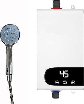 3500W 110V Electric Tankless Water Heater, Instant Hot Water Heater for Shower, electric shower head water heater for Bathroom