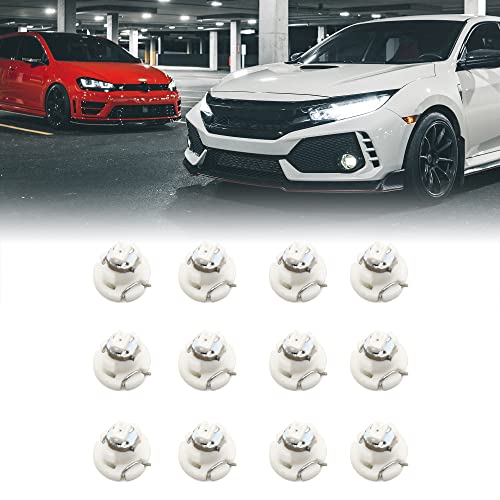uxcell 12pcs 12V T3 Green LED para auto panel miniatura 2