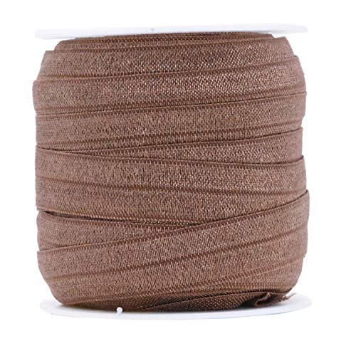 Fold Over Elastic Band 5/8 Inch Foldover Foe Stretch Ribbon For Hair Tie Headband Baby Girl Hair Bow By Mandala Crafts Brown 1.5Cm 5/8 Inch 20 Yards Roll #TOP6