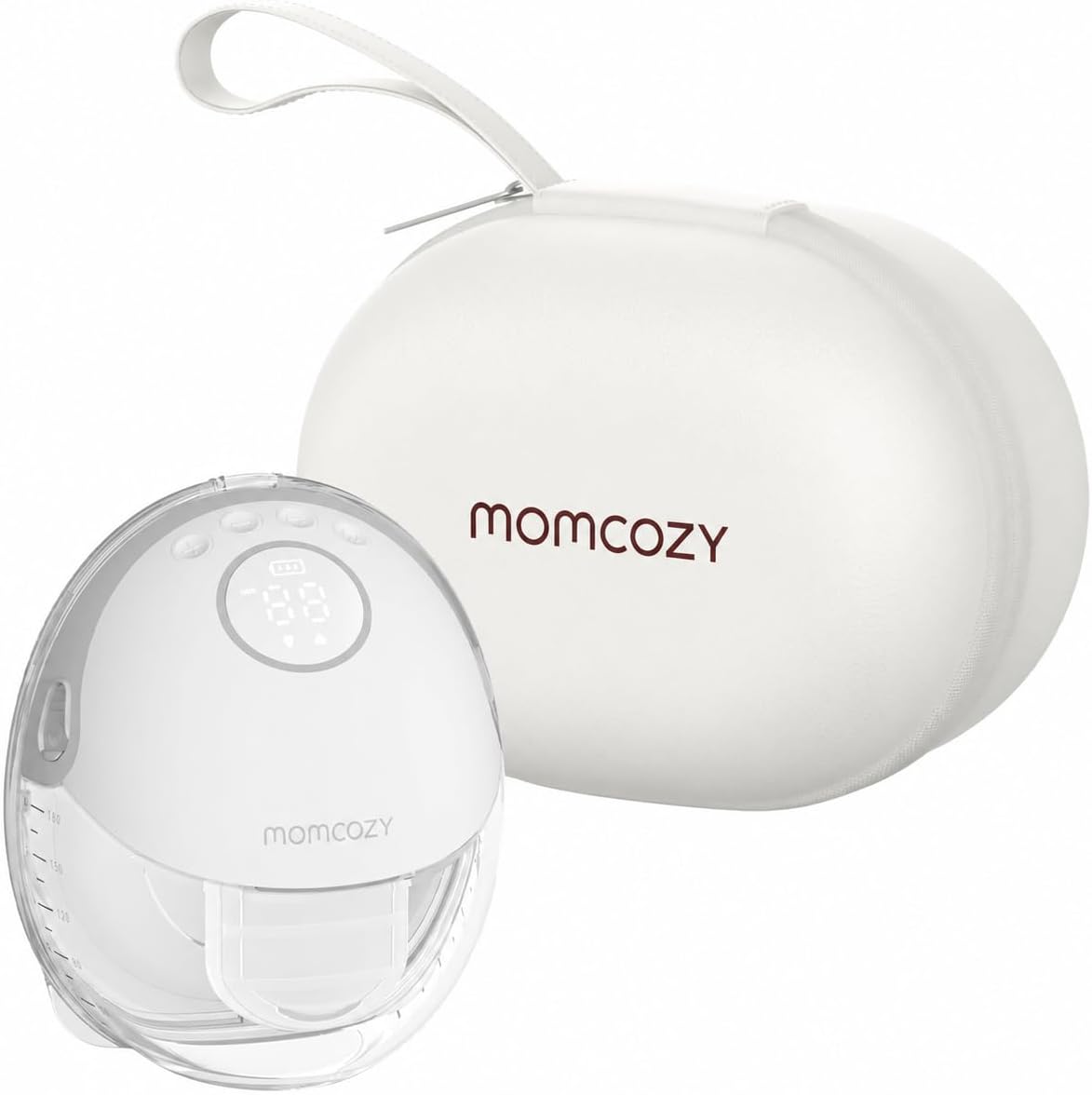 Momcozy Sacaleches Electricos Mano Libres Portátil con 3 Modos y 9 Niveles, Brida DoubleFit Más Ajustado & Discreto, Más Leche y Ajuste Cómodo, 24mm - Rojo