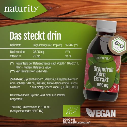 naturity Bio Grapefruitkernextrakt Tropfen 250ml - 1500 mg Bioflavonoide – Ansicht 4