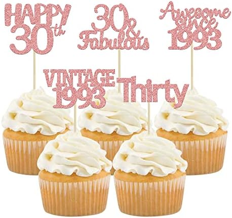 Gyufise 30Pcs Rose Gold Vintage 1943 Cupcake Toppers 80th Birthday Cupcake Toppers Awesome Since 1943 Hello 80 Cake Topper Seventy 80 & fabulous Cupcake Picks 80th Birthday Cake Decorations Supplies