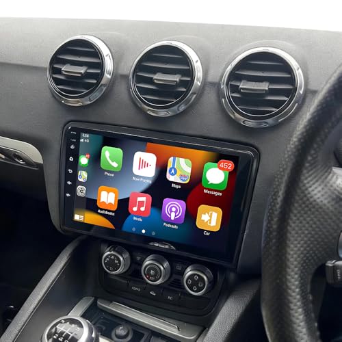 2+64G Autoradio 2 Din pour Audi TT 8J MK2 2006-2014 GPS Navi avec Wireless Carplay Android Auto 4 cœurs 9 Pouces Dab Radio pour TT 8j Radio Écran Tactile...