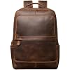 Leather Backpack for Men 15 Laptop Backpack 100% Top-Grain Leather School Backpack Two Size Available (Medium)