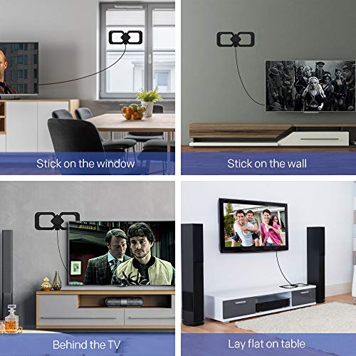 Amplified Digital HD TV Antenna 200 Miles Range - Support 4K 1080P Fire TV Stick and All TV's with Latest Indoor Powerful HDTV Amplifier Singal Booster - 13.2ft Coax Cable - Thumbnail 6