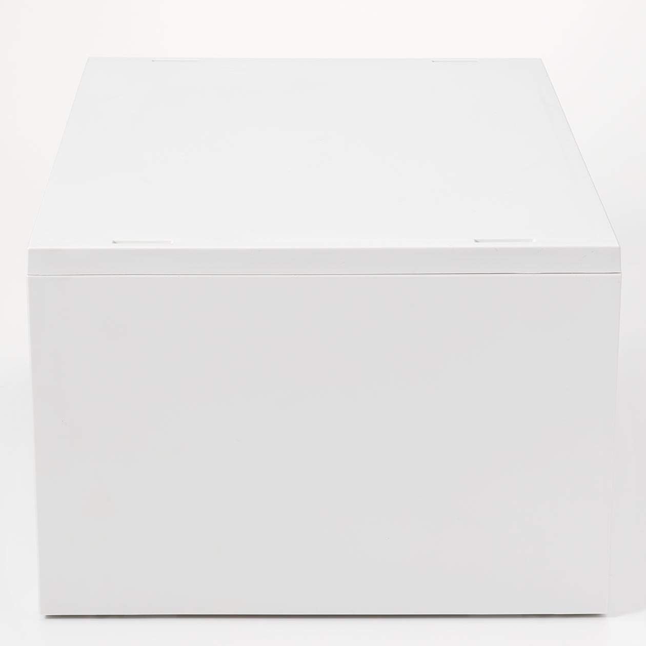 MUJI Polypropylene Drawer Storage Box, A4 Wide, 37 Cm Width x 26 Cm Depth x 17.5 Cm Height, White Grey