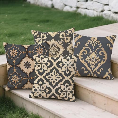 Housse coussin 80x80cm imperméable impression double face géométrie - 4