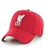 Liverpool LFC Football Baseball Cap Hat Plain Red 3D Bird Badge Velcro Official, Adult, Red