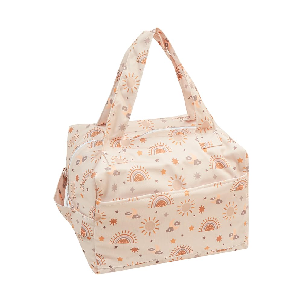 MOMIGO Wet Dry Bags for Baby Cloth Diapers - Reusable, Washable for Stroller, Diapers, Toiletries, Travel Bags, Beach, Pool, Gym Bag Large Size 10.6 * 6.7 * 8.7 inch (Sun)