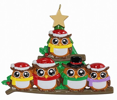 Personalized Owl Family Of 5 Christmas Ornament 2022 Xmas Tree Decorations Custom Keepsake Gifts For Grandparents, Parents, Kids, Neighbors, Friends #TOP26