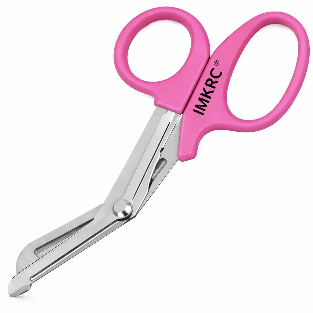 Tuff Cut Scissors Tough Shears First Aid Nurse Paramedic Emergency EMT for Nurses, Doctors, Firefighters, Paramedics (Pink, Large 7.5'')