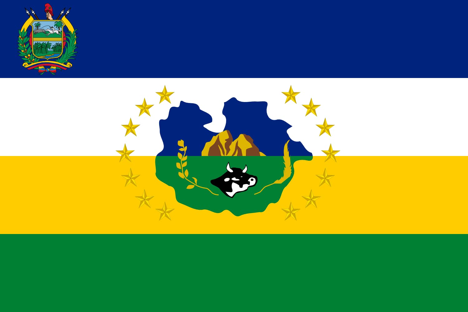 Drapeau Large Guarico State grand format officiel pour mât extérieur