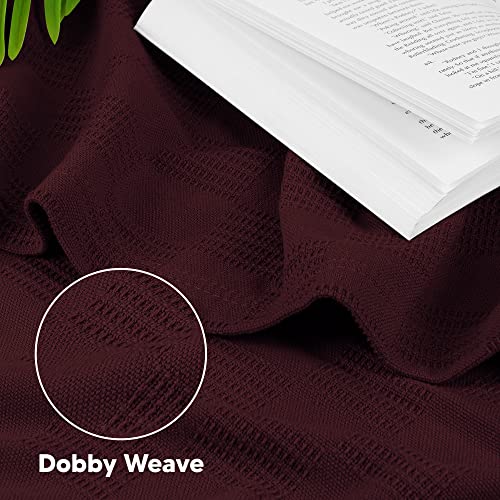 Image of Utopia Bedding 100% Cotton Thermal Blanket Burgundy Twin Size Soft, Lightweight, Breathable, Cozy Spring and Summer Blanket for Couch and Sofa, Home Room Decor Gifts for Women and Men (90x72 Inches)