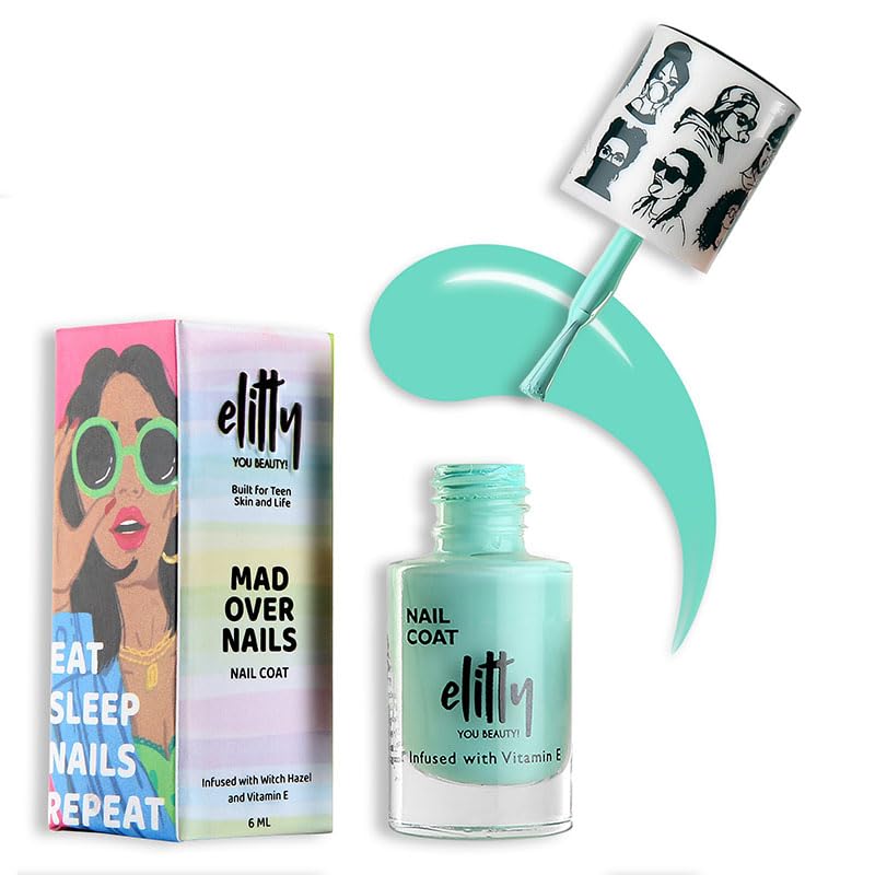 Elitty Nail Polish For Women, Long Lasting Nail Coats, 12 Toxin Free, Infused with Witch Hazel, Vit E, Vegan & Cruelty Free, Glossy - Secret Crush (Pink), 6 ML