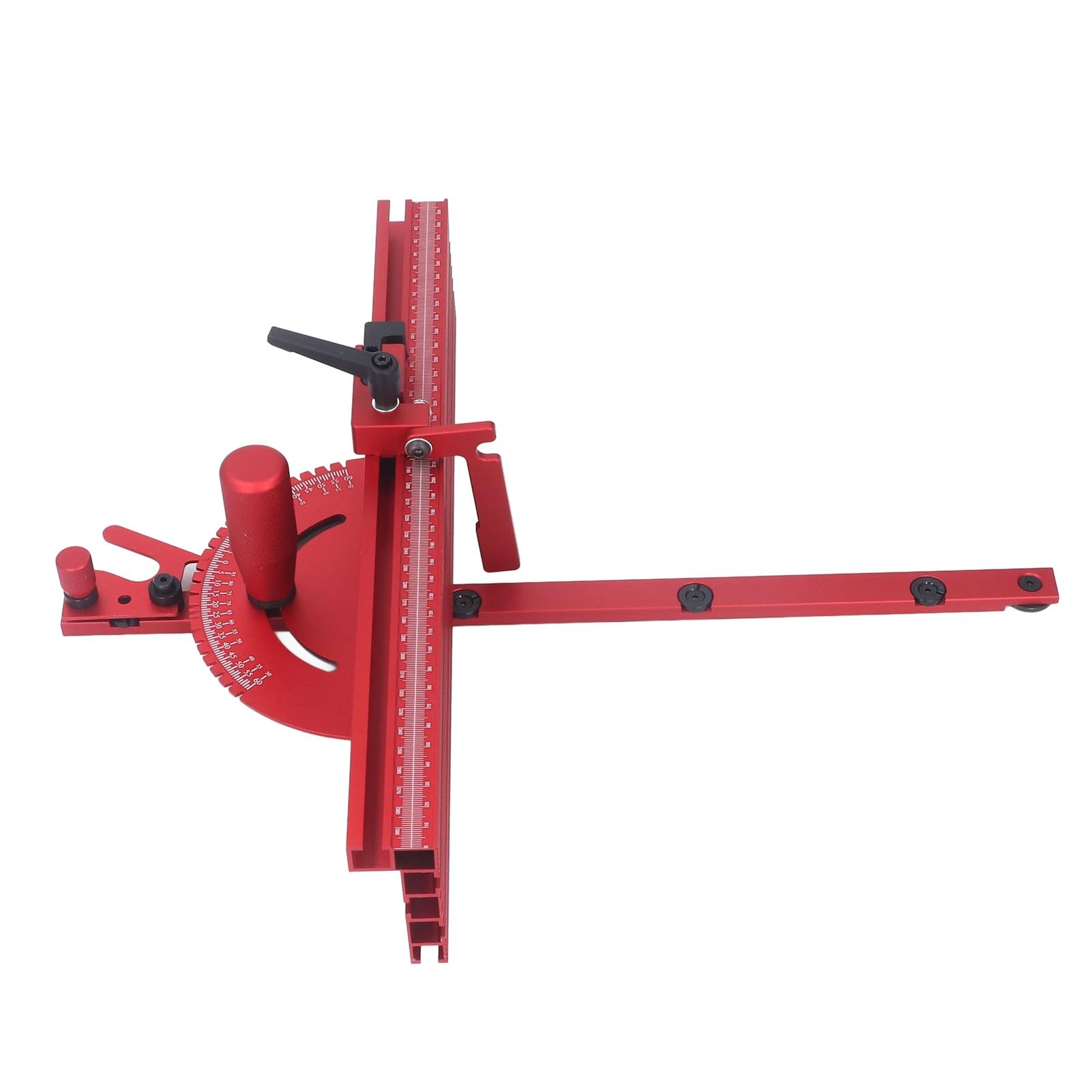 Cryfokt Miter for Table Saw, Aluminum Alloy High Accuracy Table Saw Miter System with Limit Stop, Flexible Locking Miter Fence System for 30mm or 45mm T Track