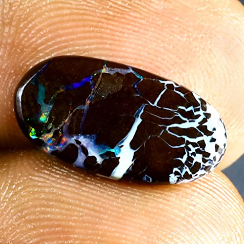 Opale boulder australienne Koroit multicolore cabochon 4.68 ct pour création joaillerie - 2