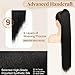 FLUFYMOOZ ponytail extension, 30 Inch Long Straight Drawstring Ponytail Synthetic Hairpieces Fake Pony Tails Natural Soft Clip in Hair Extension ponytail for Women (Natural Black)