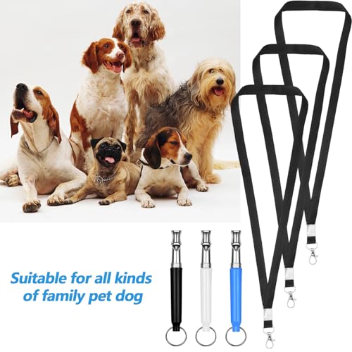 LXUEJIE 3 Stück Hundepfeife Rütter Rückruf, Hundepfeife Hochfrequenz Lautlos with Lanyard Erziehungshilfen für Hunde Pfeifen Hundetraining Hundepfeifen Vielseitig Erziehungshilfen für Trainieren Hund