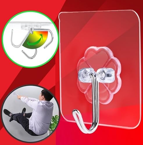 Miniatura 7 de 40pcs Heavy Duty Adhesive Hooks for Damage-Free Hanging - Transparent Plastic Hangers for Ceilings and Walls