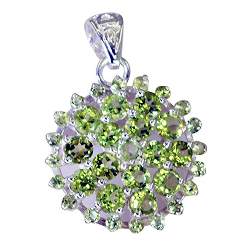 Abalorio de plata de peridoto natural piedra natal de agosto 55ct