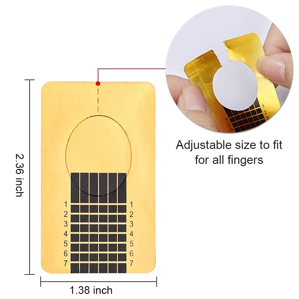 URBANMAC Forms for Acrylic Nails 500 Pieces Poly Gel Forms Nail Extension Tips Guide Paper Sticker for Nail Art Gel Salon 1