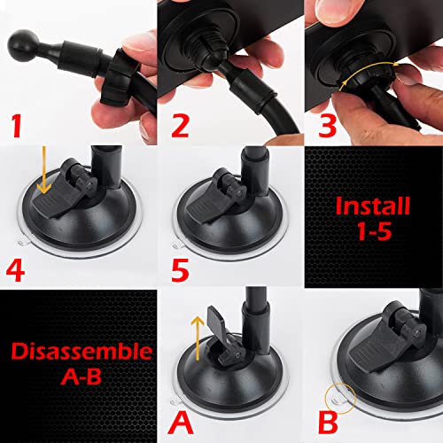 Square Baby Car Mirror, Ampper 360 Degree Rotate Adjustabe Suction Cup Long Arm Rear Facing Mirror #TOP4