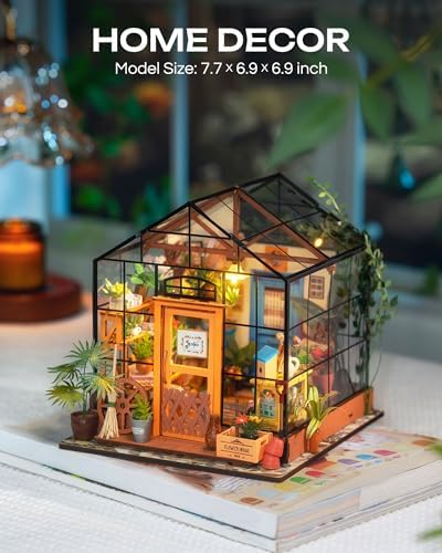 Rolife Dollhouse DIY Miniature Room Kit-Handmade Green House-Home Decoration-Miniature Model to Build-Christmas Birthday Gifts for Boys Girls Women Friends (Cathy's Flower House) - 5