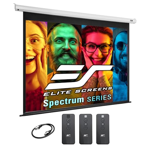 Image of Elite Screens Spectrum RC1 Remotes, 180-INCH Diag 4:3, Motorized Projection Screen Movie Home Theater 4K /8K Ultra HD Ready, ELECTRIC180V2, White CASING